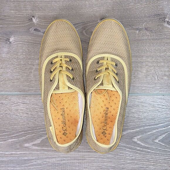 Columbia Vulc n’ Vent Tan Yellow Low Top Lace Mesh Women’s Size 10 Comfort Shoes - Picture 5 of 11